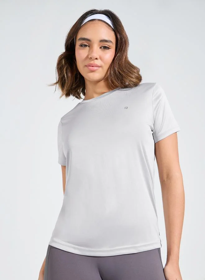 Styli Active Logo Detail Short Sleeves Basic Top